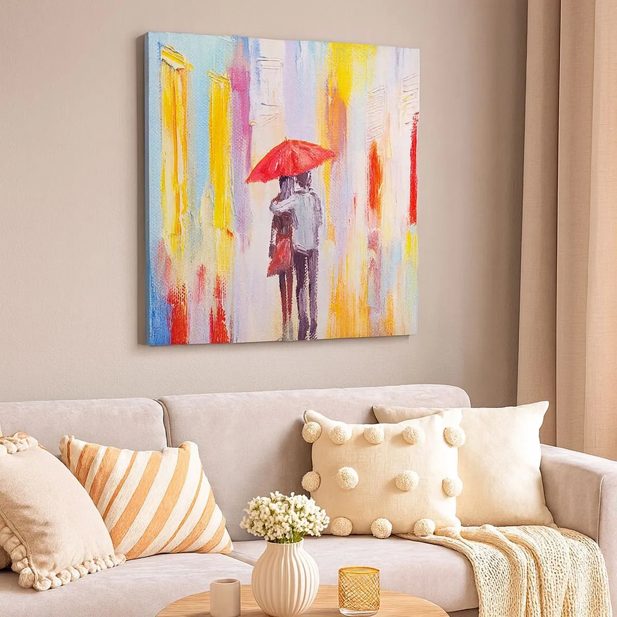 Cuadro sobre lienzo - Impresión de Imagen - Que siga lloviendo - 30x30 cm