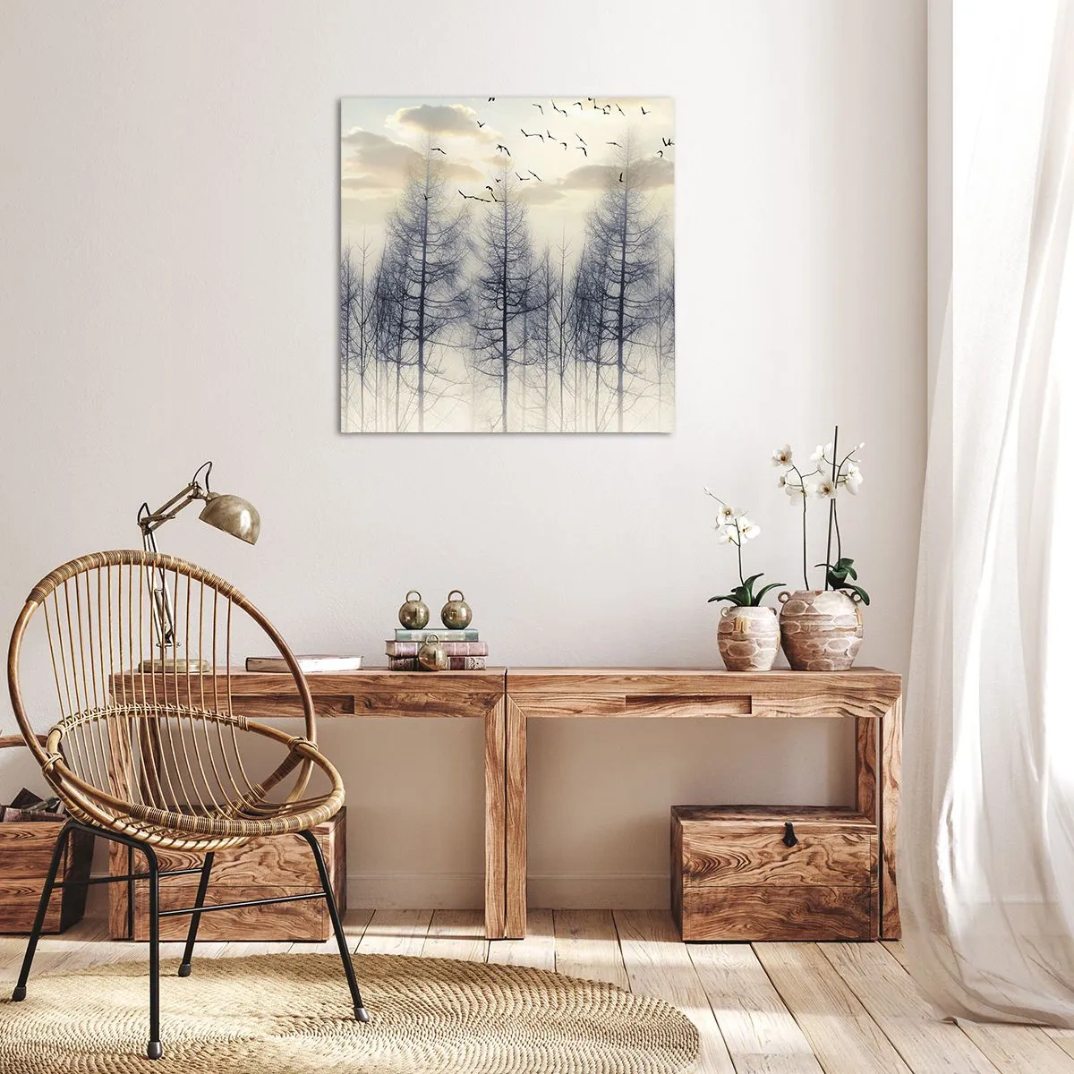 Cuadro sobre lienzo - Impresión de Imagen - Espíritus del bosque - 70x70 cm