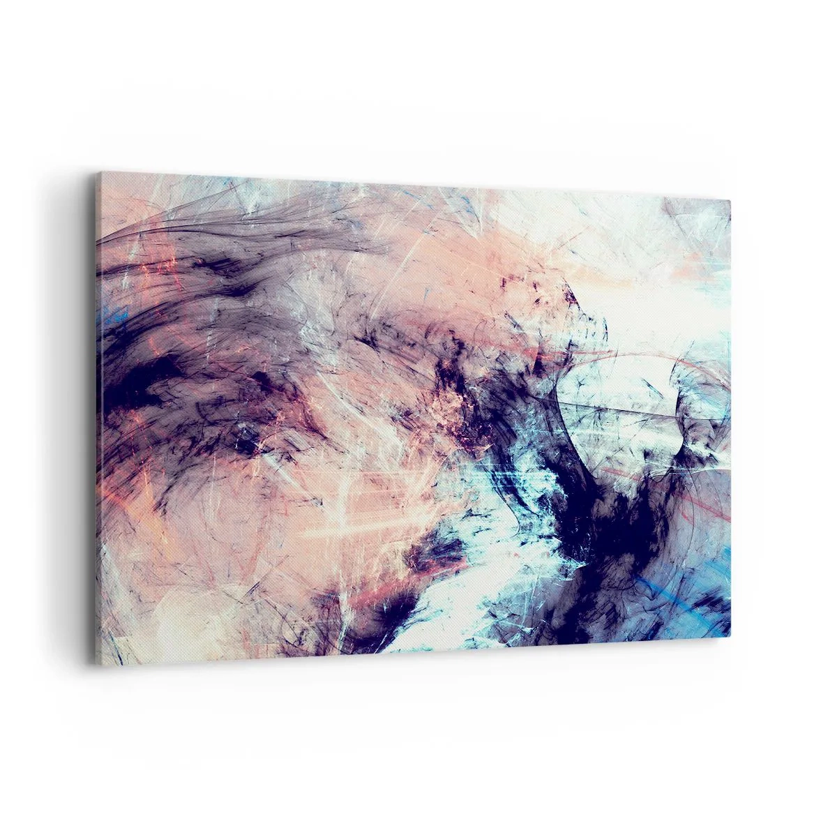 Cuadro sobre lienzo - Impresión de Imagen - Composición abstracta en tonos pastel y oscuros. - 100x70cm - Siente el viento - Decoración de pared moderna para salón y dormitorio ARTTOR