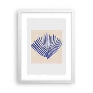 Póster en marco blanco - Abanico azul - 30x40 cm