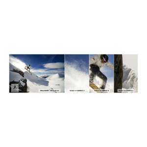 Muestra de fotomural autoadhesivo Deluxe Sticker - Libertad sin fronteras - Snowboarding, Paisaje, Montañas - 100x30 cm