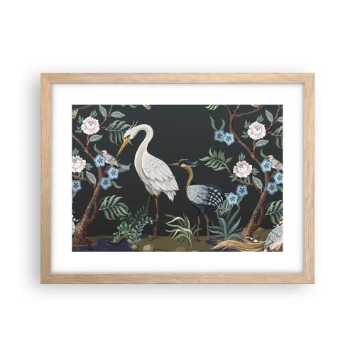 Póster en marco roble claro - Desfile de aves - 40x30 cm