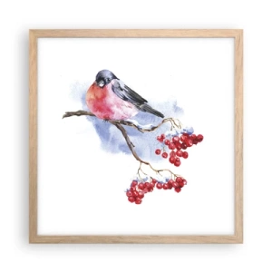 Póster en marco roble claro - Invierno en color - 40x40 cm