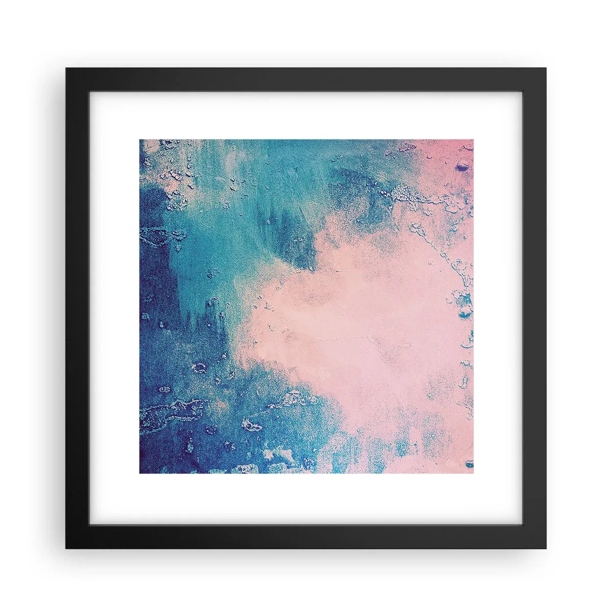 Póster en marco negro - Abrazo azul - 30x30 cm