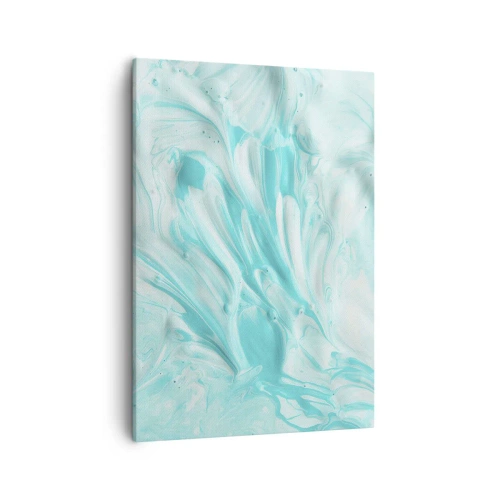 Cuadro sobre lienzo - Impresión de Imagen - Un motivo abstracto en tonos pastel de azul y blanco. - 50x70cm - Juntos para siempre - Decoración de pared moderna para salón y dormitorio ARTTOR