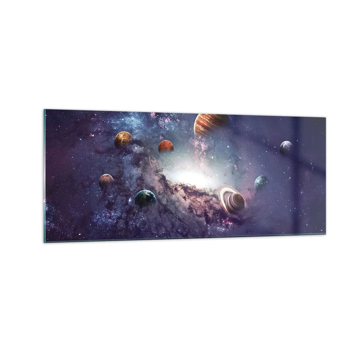 Cuadro sobre vidrio - Impresiones sobre Vidrio - La danza alrededor del Sol - 100x40 cm