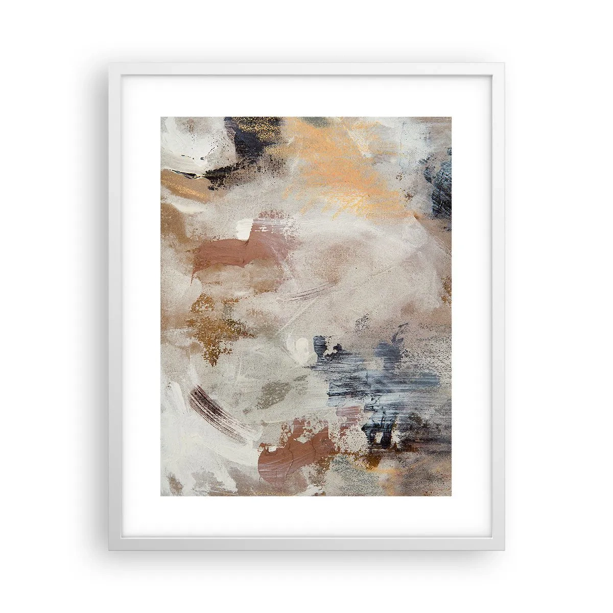 Póster en marco blanco - Abstracción brumosa - 40x50 cm