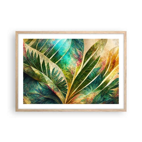 Póster en marco roble claro - Los colores del trópico - 70x50 cm