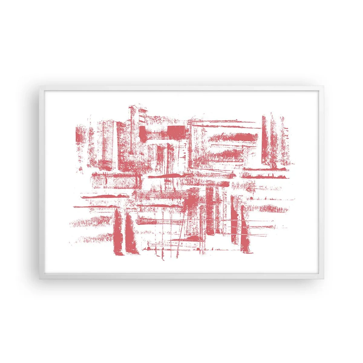 Póster en marco blanco - Ciudad roja - 91x61 cm