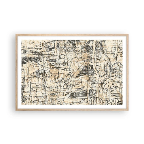 Póster en marco roble claro - A la espera de ser descifrado - 91x61 cm