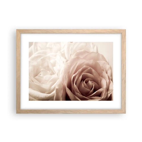 Póster en marco roble claro - En el corazón de una rosa - 40x30 cm