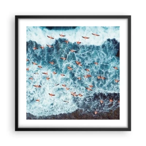 Póster en marco negro - Un desfile marítimo - 50x50 cm
