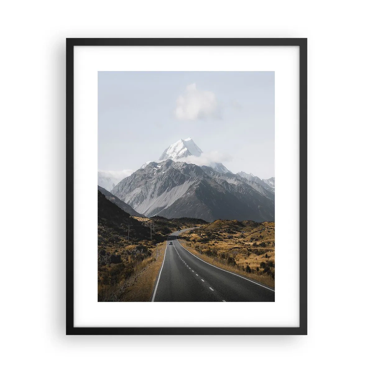 Póster en marco negro - El camino al corazón de las montañas - 40x50 cm