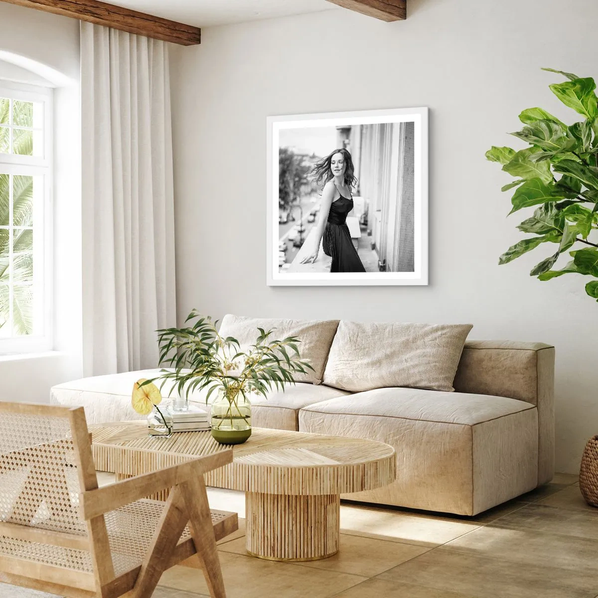 Póster en marco blanco - Ciertamente, parisina - 40x40 cm