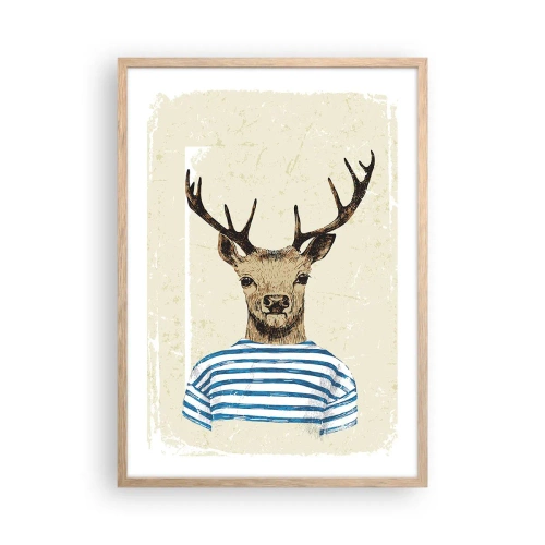 Póster en marco roble claro - Porque me gustan las camisas de rayas - 50x70 cm