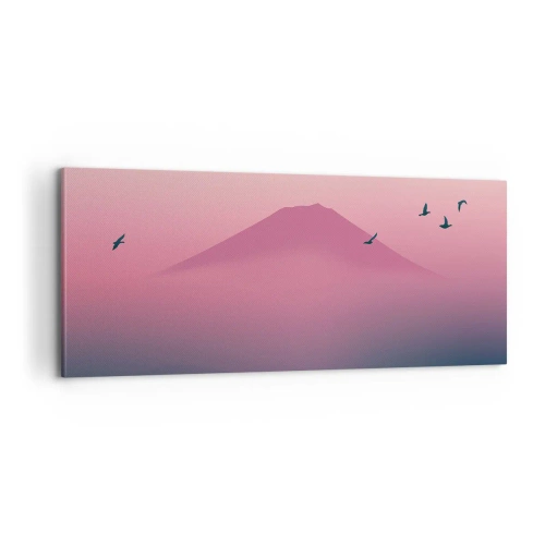 Cuadro sobre lienzo - Impresión de Imagen - Sobre las nubes - 100x40 cm
