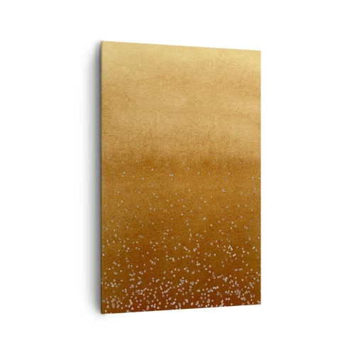 Cuadro sobre lienzo - Impresión de Imagen - Un degradado dorado con brillo sutil y adornos. - 80x120cm - Nacimiento de la luz - Decoración de pared moderna para salón y dormitorio ARTTOR