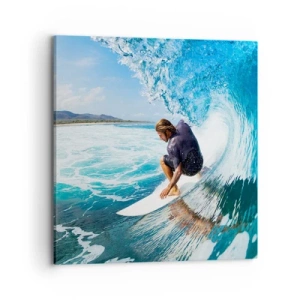 Cuadro sobre lienzo - Impresión de Imagen - Bailando con las olas - 70x70 cm