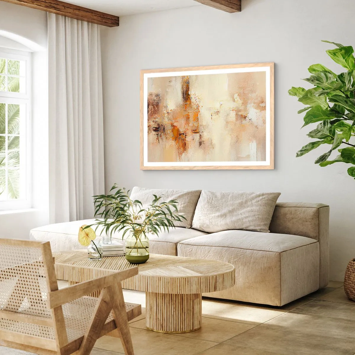 Póster en marco roble claro - El alma del ámbar - 100x70 cm