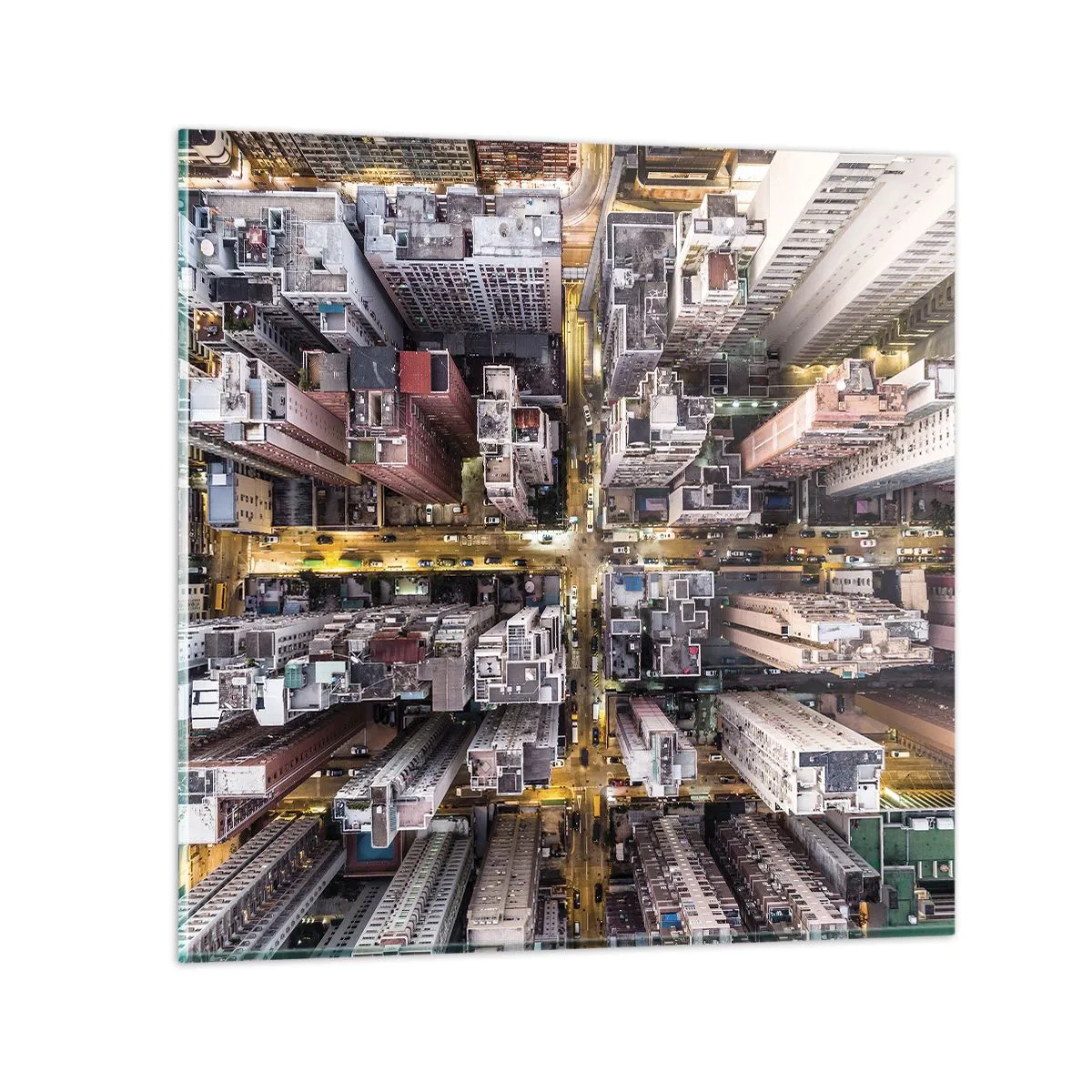 Cuadro sobre vidrio - Impresiones sobre Vidrio - Saludos desde Hong Kong - 50x50 cm