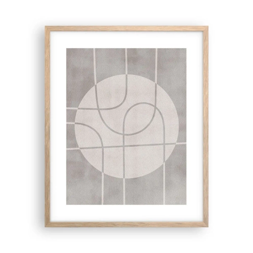 Póster en marco roble claro - Circular y rectilíneo - 40x50 cm