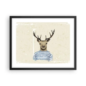 Póster en marco negro - Porque me gustan las camisas de rayas - 50x40 cm