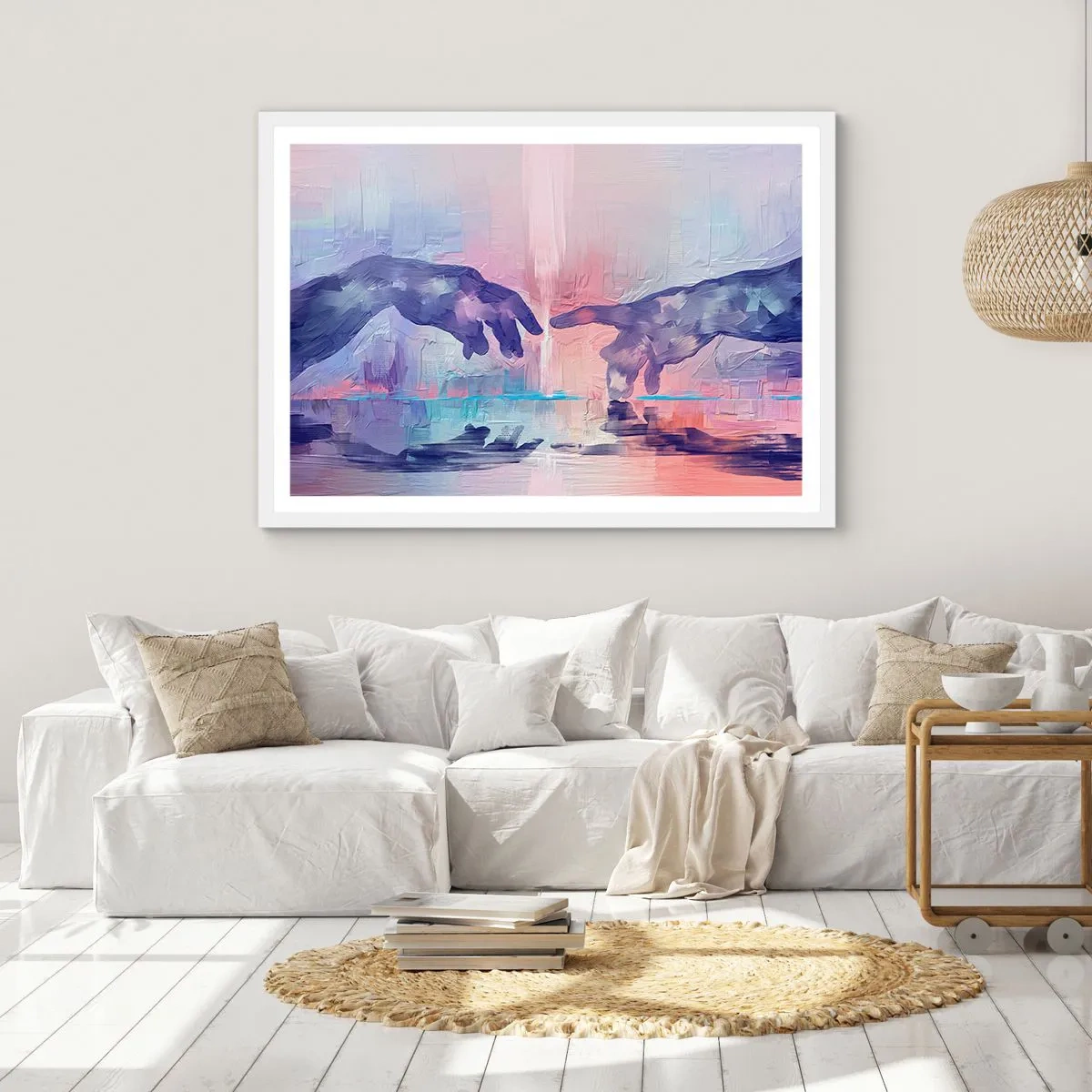 Póster en marco blanco - Chispa divina de vida - 50x40 cm