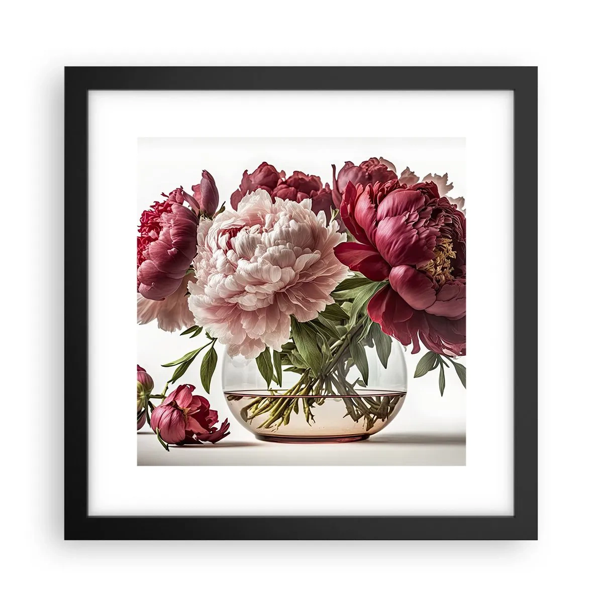 Póster en marco negro - En plena floración de la belleza - 30x30 cm