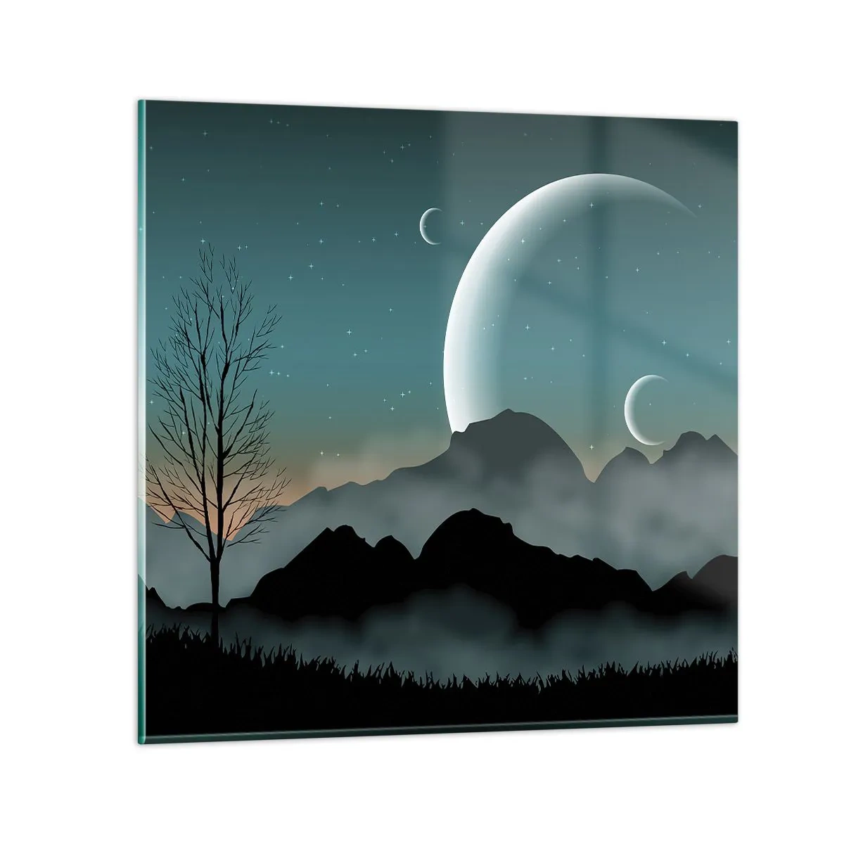 Cuadro sobre vidrio - Impresiones sobre Vidrio - Un carnaval de noche estrellada - 30x30 cm