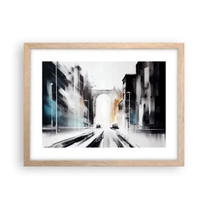 Póster en marco roble claro - Estudio de la ciudad: arquitectura y movimiento - 40x30 cm