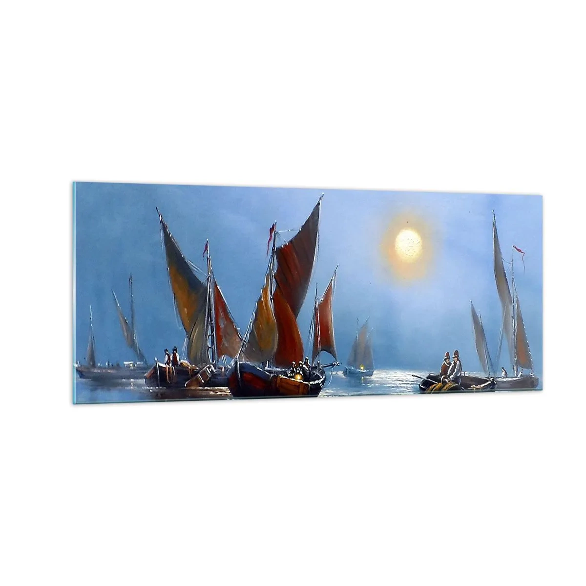 Cuadro sobre vidrio - Impresiones sobre Vidrio - Pesca nocturna - 100x40 cm