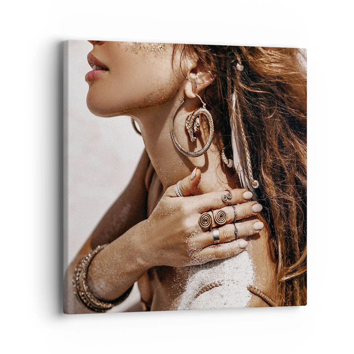 Cuadro sobre lienzo - Impresión de Imagen - Reina de la playa salvaje - 40x40 cm