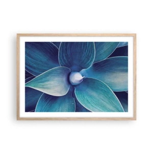 Póster en marco roble claro - Azul del cielo - 70x50 cm