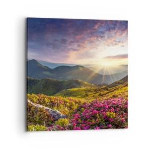 Cuadro sobre lienzo - Impresión de Imagen - La frescura de una mañana de montaña - 70x70 cm