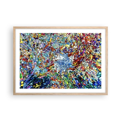 Póster en marco roble claro - Vidriera - 70x50 cm