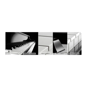 Muestra de fotomural autoadhesivo Deluxe Sticker - Armonía musical - Piano, Piano, Música - 100x30 cm