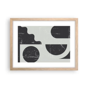 Póster en marco roble claro - Composición arriba y abajo - 40x30 cm