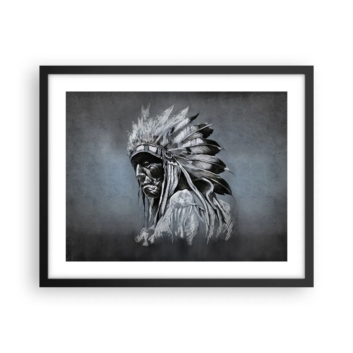 Póster en marco negro - Regreso a las raíces - 50x40 cm