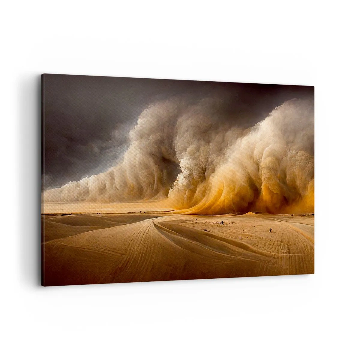 Cuadro sobre lienzo - Impresión de Imagen - Impresionante tormenta de arena en el desierto - 100x70cm - Ira del desierto - Decoración de pared moderna para salón y dormitorio ARTTOR