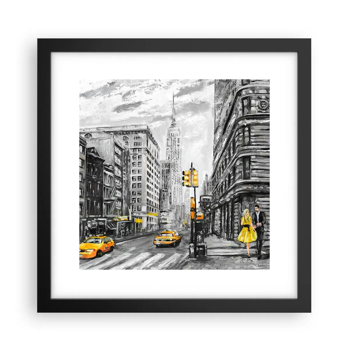 Póster en marco negro - Una de las muchas historias de la gran manzana - 30x30 cm