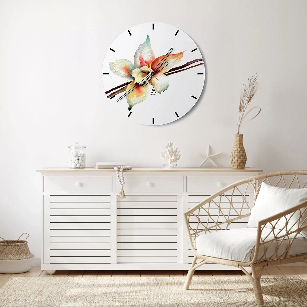 Reloj de pared - Reloj de vidrio - Dulzura salpicada de pintura - 40x40 cm