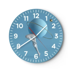 Reloj de pared - Reloj de vidrio - Y los planetas se vuelven locos - 40x40 cm