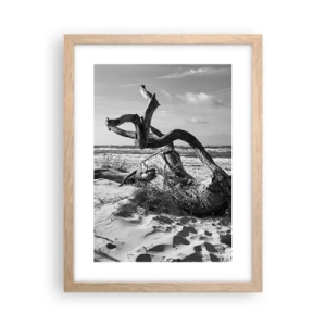 Póster en marco roble claro - Escultura marina - 30x40 cm