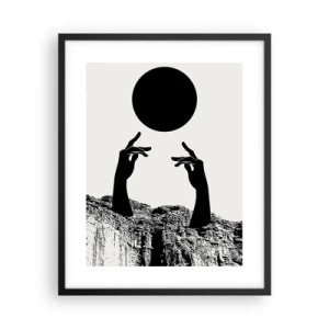 Póster en marco negro - Composición surrealista: el sol y el resto - 40x50 cm