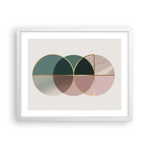 Póster en marco blanco - Círculo tras círculo... - 50x40 cm