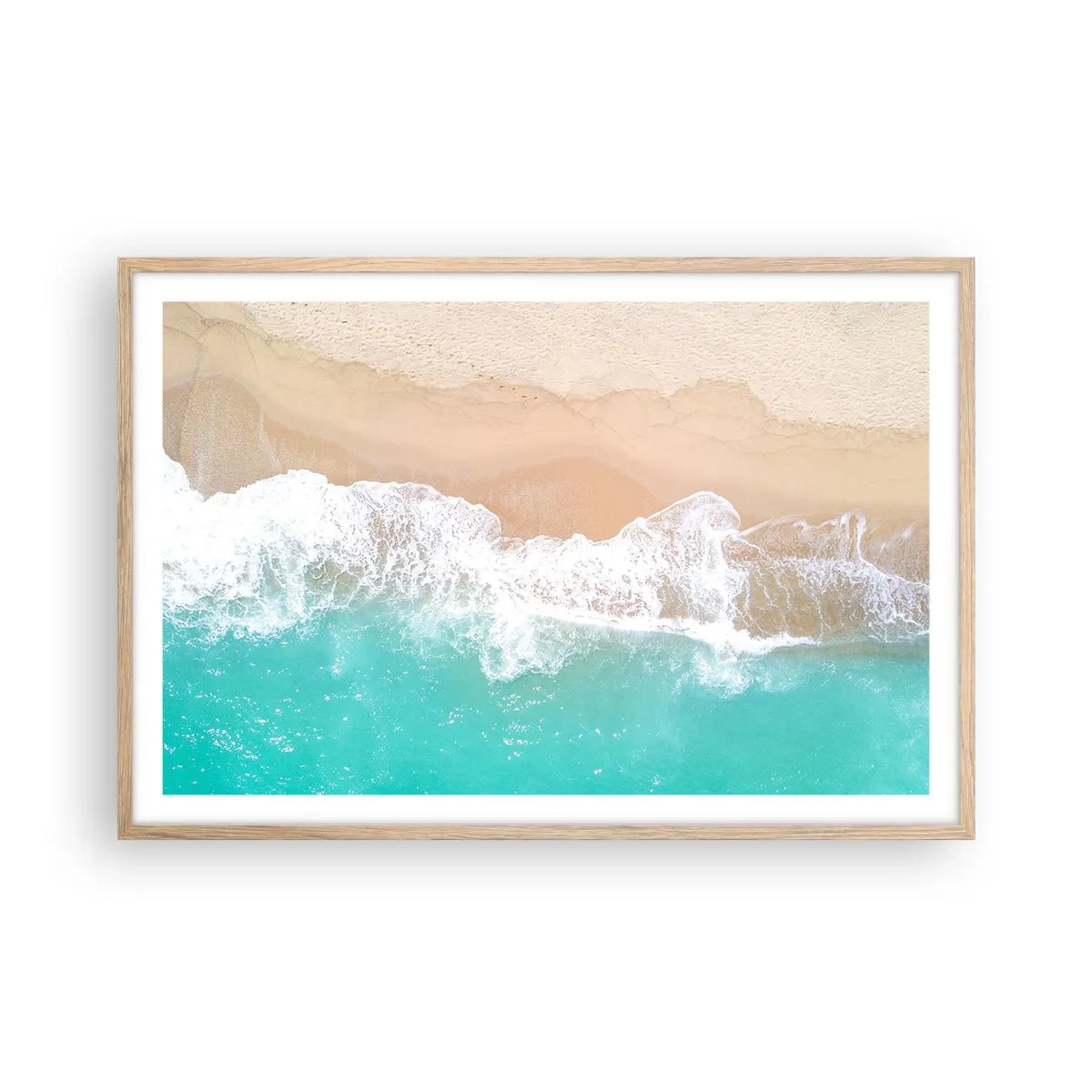 Póster en marco roble claro - Un toque acariciador - 91x61 cm