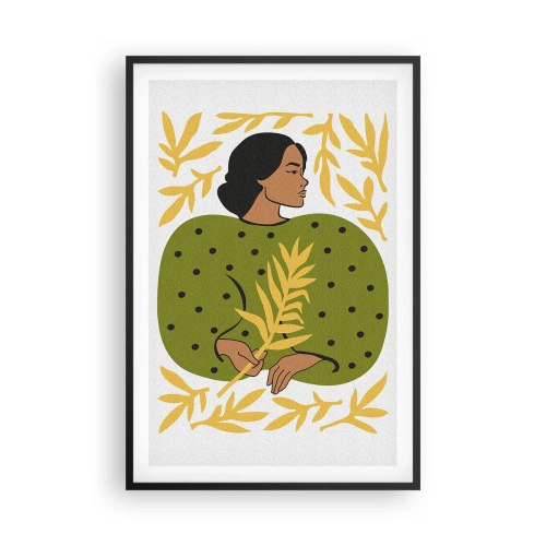 Póster en marco negro - Chica hawaiana - 61x91 cm