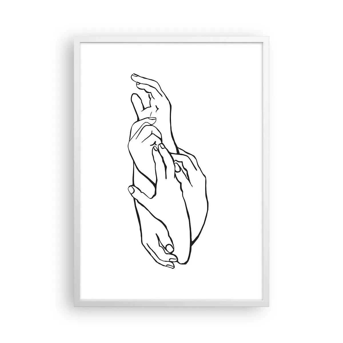 Póster en marco blanco - El tacto - 50x70 cm