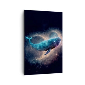 Cuadro sobre lienzo - Impresión de Imagen - Una ballena espacial con una galaxia al fondo. - 80x120cm - Existe un mundo diferente - Decoración de pared moderna para salón y dormitorio ARTTOR