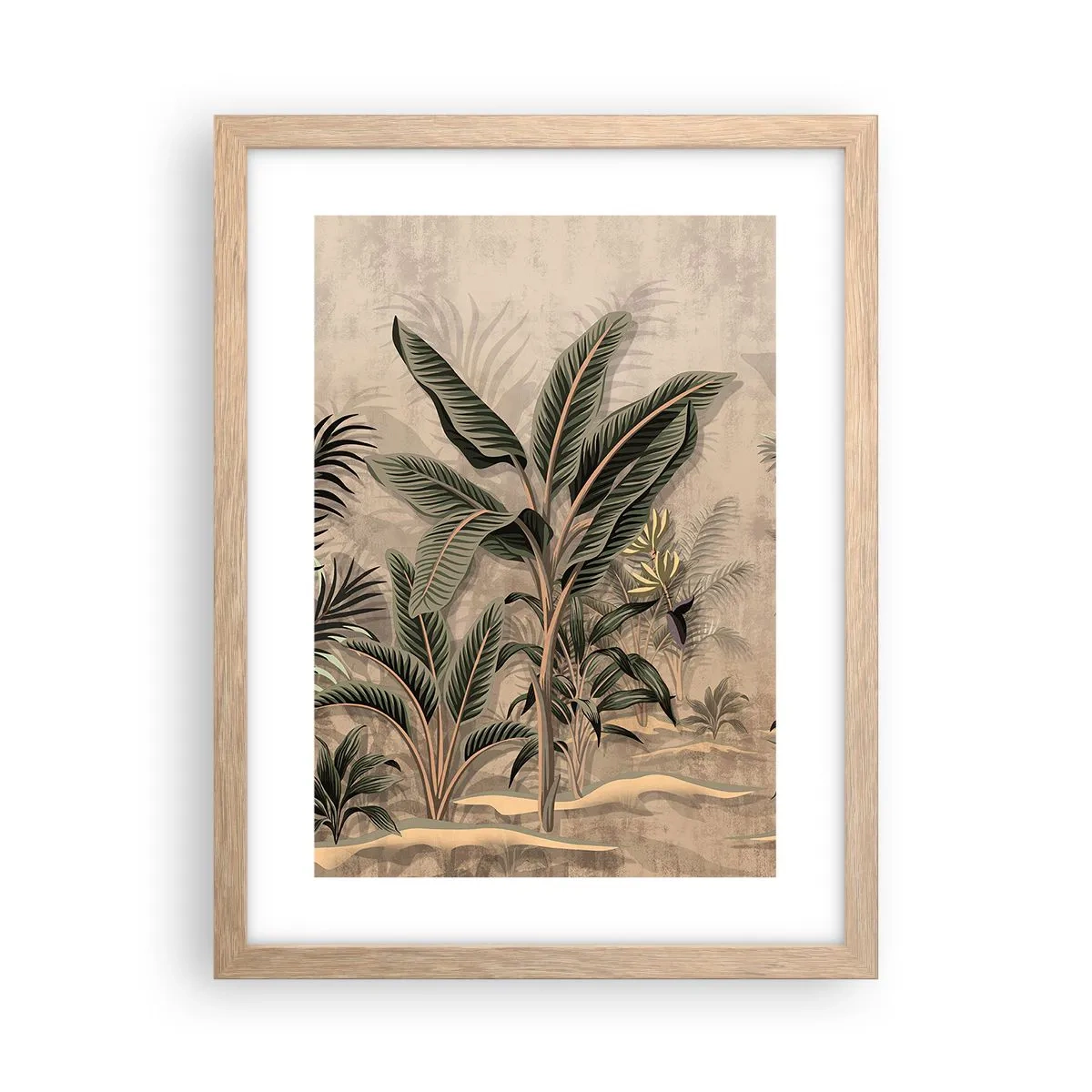 Póster en marco roble claro - Grabados de estilo colonial - 30x40 cm